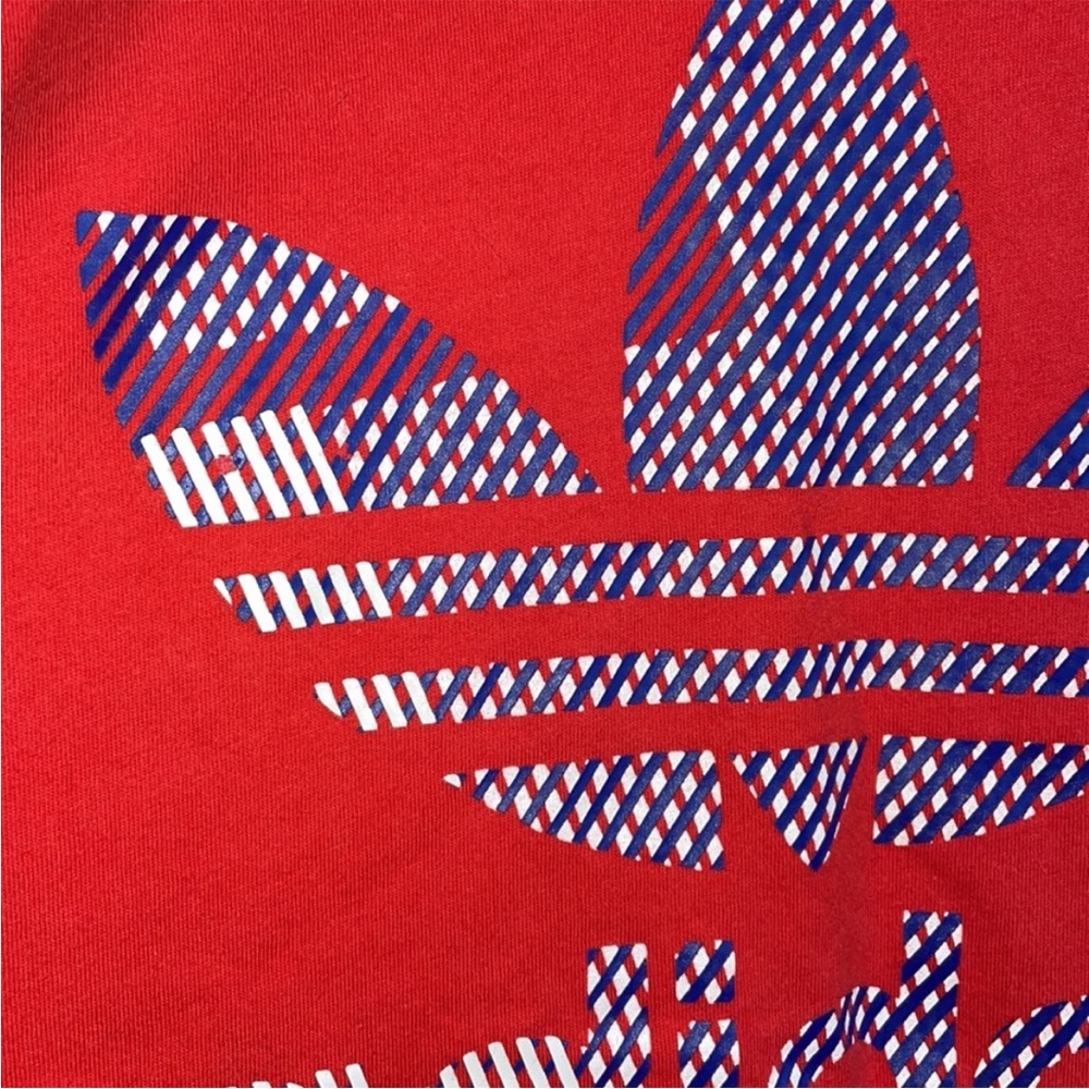 Adidas Trefoil Graphic Athletic Red T-Shirt boys size 10 - Picture 3 of 4